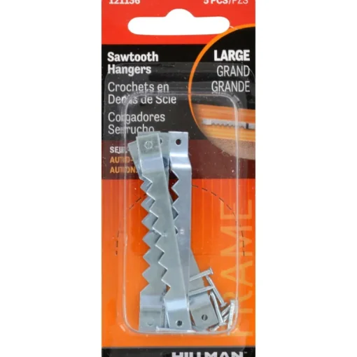 Hillman AnchorWire Steel Zinc Silver Large Self-Leveling Hanger 1 lb. 5 pk (Pack of 10)