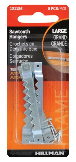 Hillman AnchorWire Steel Zinc Silver Large Self-Leveling Hanger 1 lb. 5 pk (Pack of 10)