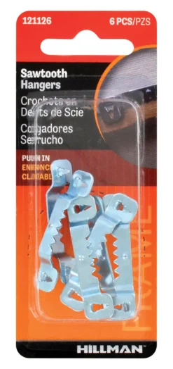 Hillman AnchorWire Steel Zinc Silver Push Pin Self-Leveling Hanger 6 pk Steel (Pack of 10)