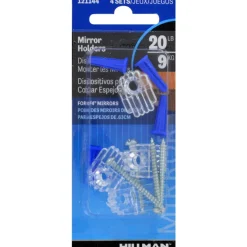 Hillman AnchorWire Steel-Plated Silver Mirror Holder Kit 1 lb. 4 pk (Pack of 10)