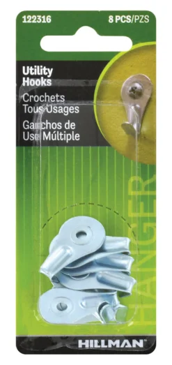 Hillman AnchorWire White Utility Utility Hooks 1 lb. 8 pk (Pack of 10)