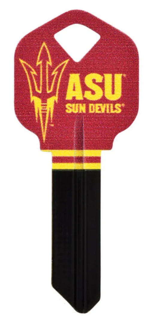 Hillman ASU Sun Devils Painted Key House/Office Universal Key Blank Single sided (Pack of 6)