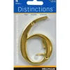 Hillman Distinctions 4 in. Gold Brass Screw-On Number 6 1 pc (Pack of 3)