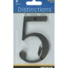 Hillman Distinctions 4 in. Bronze Metal Screw-On Number 5 1 pc (Pack of 3)