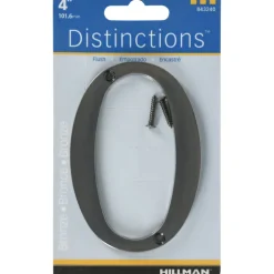 Hillman Distinctions 4 in. Bronze Metal Screw-On Number 0 1 pc (Pack of 3)