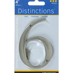Hillman Distinctions 4 in. Gold Brass Screw-On Number 7 1 pc (Pack of 3)
