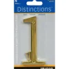 Hillman Distinctions 4 in. Gold Brass Screw-On Number 1 1 pc (Pack of 3)
