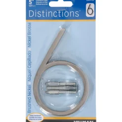 Hillman Distinctions 5 in. Silver Brushed Nickel Screw-On Number 6 1 pc (Pack of 3)