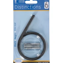 Hillman Distinctions 5 in. Black Metal Screw-On Number 6 1 pc (Pack of 3)