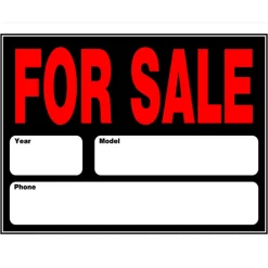 Hillman English Black Auto For Sale Sign 15 in. H X 19 in. W (Pack of 6)