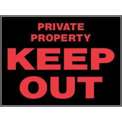 Hillman English Black Private Property Sign 15 in. H X 19 in. W (Pack of 6)