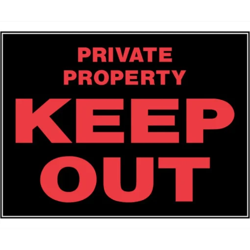 Hillman English Black Private Property Sign 15 in. H X 19 in. W (Pack of 6)