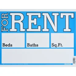 Hillman English Blue For Rent Sign 10 in. H X 14 in. W (Pack of 6)