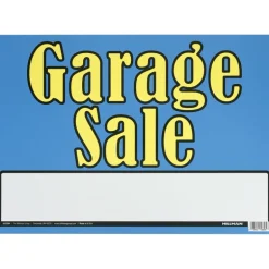 Hillman English Blue Garage Sale Sign 10 in. H X 14 in. W (Pack of 6)