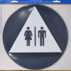 Hillman English Blue Restroom Plaque 12 in. H X 12 in. W (Pack of 6)
