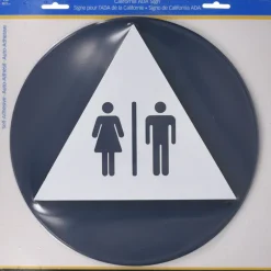 Hillman English Blue Restroom Plaque 12 in. H X 12 in. W (Pack of 6)