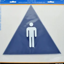 Hillman English Blue Restroom Plaque 12 in. H X 10 in. W (Pack of 6)