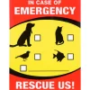 Hillman English Red Emergency Sign 6 in. H X 4 in. W (Pack of 6)