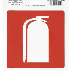 Hillman English Red Fire Extinguisher Decal 6 in. H X 6 in. W (Pack of 6)