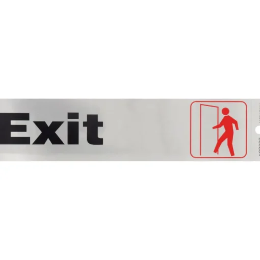 Hillman English Silver Exit Decal 2 in. H X 8 in. W (Pack of 6)