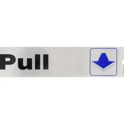 Hillman English Silver Push/Pull Decal 2 in. H X 8 in. W (Pack of 6)