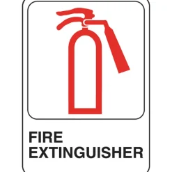 Hillman English White Fire Extinguisher Sign 5 in. H X 7 in. W (Pack of 6)