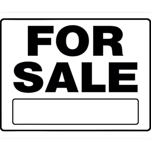Hillman English White For Sale Sign 20 in. H X 24 in. W (Pack of 6)