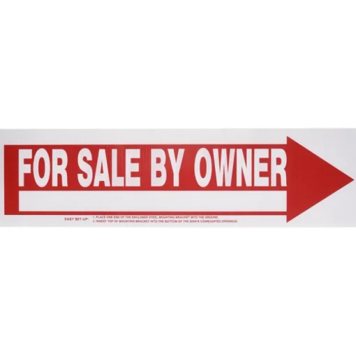 Hillman English White For Sale Sign 6 in. H X 24 in. W (Pack of 6)