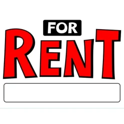 Hillman English White For Rent Sign 10 in. H X 14 in. W (Pack of 6)