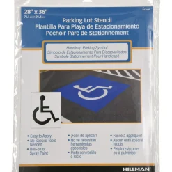 Hillman English White Handicap Parking Lot Stencil 28 in. H X 36 in. W