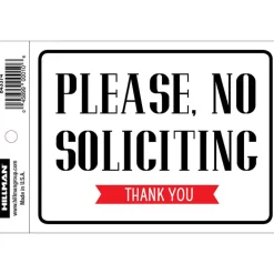 Hillman English White No Soliciting Decal 4 in. H X 6 in. W (Pack of 6)