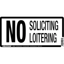 Hillman English White No Soliciting Sign 5 in. H X 10 in. W (Pack of 6)