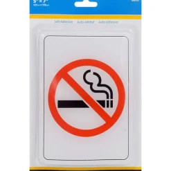 Hillman English White No Smoking Sign 5 in. H X 7 in. W (Pack of 6)
