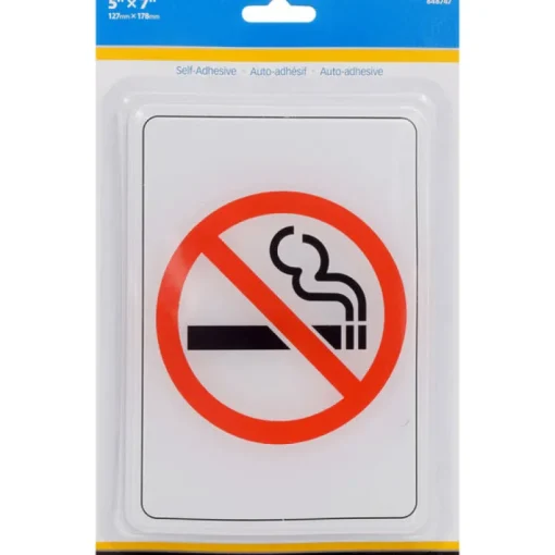 Hillman English White No Smoking Sign 5 in. H X 7 in. W (Pack of 6)