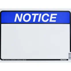 Hillman English White Notice Sign 10 in. H X 14 in. W (Pack of 6)
