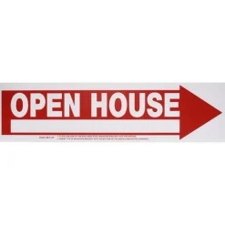 Hillman English White Open House Sign 6 in. H X 24 in. W (Pack of 6)