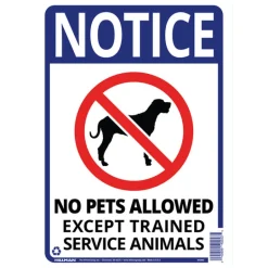 Hillman English White Pet Sign 14 in. H X 10 in. W (Pack of 6)