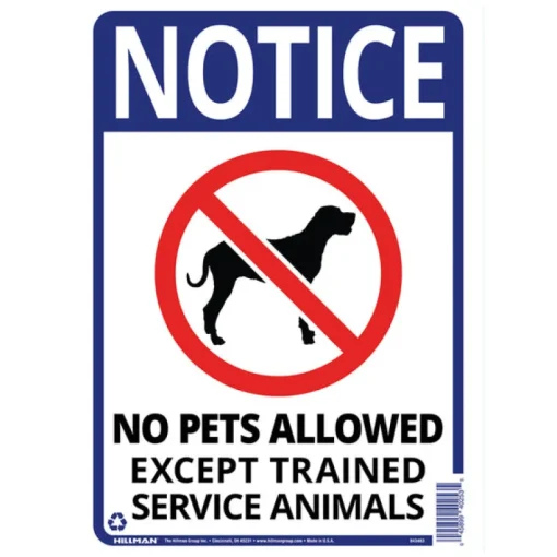Hillman English White Pet Sign 14 in. H X 10 in. W (Pack of 6)