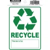 Hillman English White Recycle Decal 6 in. H X 4 in. W (Pack of 6)