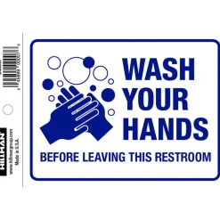 Hillman English White Restroom Decal 4 in. H X 6 in. W (Pack of 6)