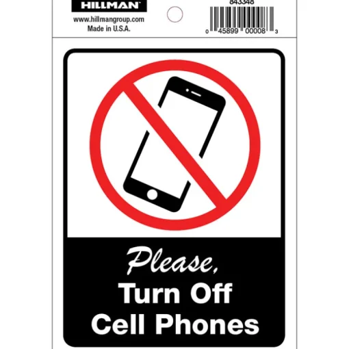 Hillman English White Safety Decal 6 in. H X 4 in. W (Pack of 6)