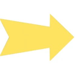 Hillman English Yellow Arrow Sign 6 in. H X 24 in. W (Pack of 6)