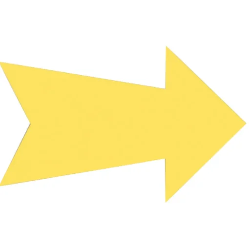 Hillman English Yellow Arrow Sign 6 in. H X 24 in. W (Pack of 6)