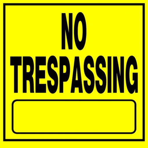 Hillman English Yellow No Trespassing Sign 11 in. H X 11 in. W (Pack of 6)
