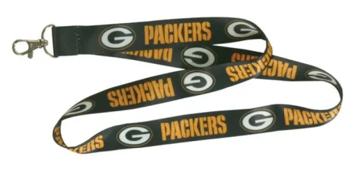 Hillman Green Bay Packers Polyester Multicolored Decorative Key Chain Lanyard (Pack of 6)