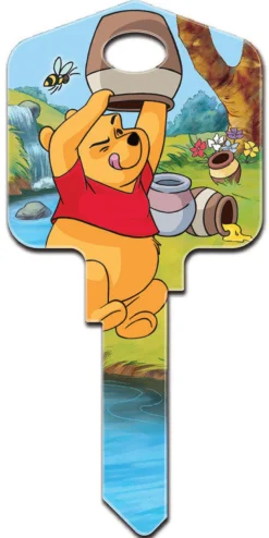 Hillman Howard Keys Brass Assorted Winnie The Pooh Single Sided Blank Key for Kwikset and Titan Lock (Pack of 5)
