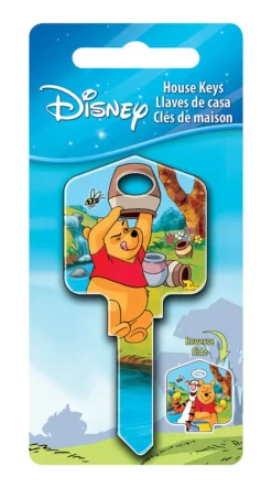 Hillman Howard Keys Brass Assorted Winnie The Pooh Single Sided Blank Key for Kwikset and Titan Lock (Pack of 5)
