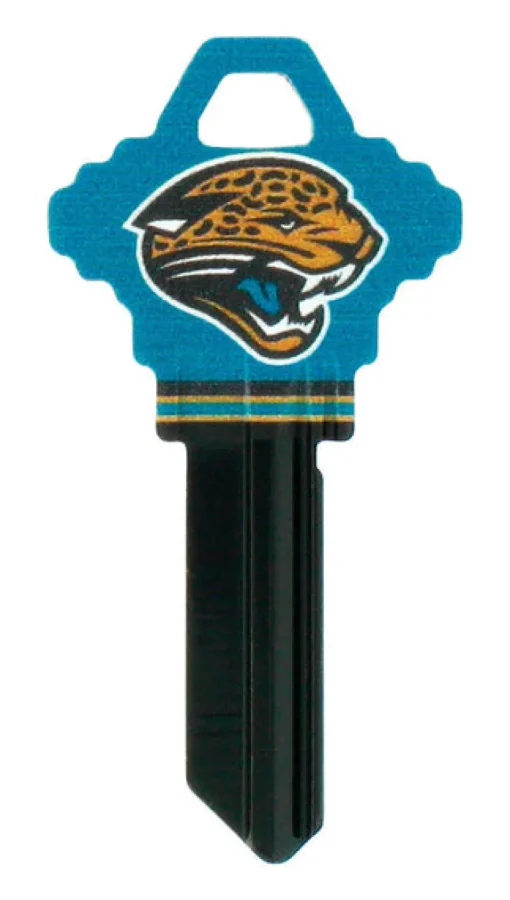 Hillman Jacksonville Jaguars Painted Key House/Office Universal Key Blank Single sided (Pack of 6)