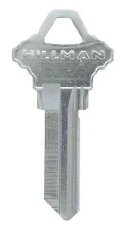 HILLMAN KeyKrafter Traditional Silver House/Office Key Blank 68 SC1, EZ2, CLP1 Single For Schlage Lo