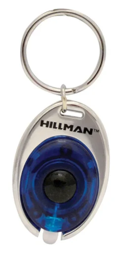 HILLMAN Metal Assorted Decorative Key Ring LED Light
